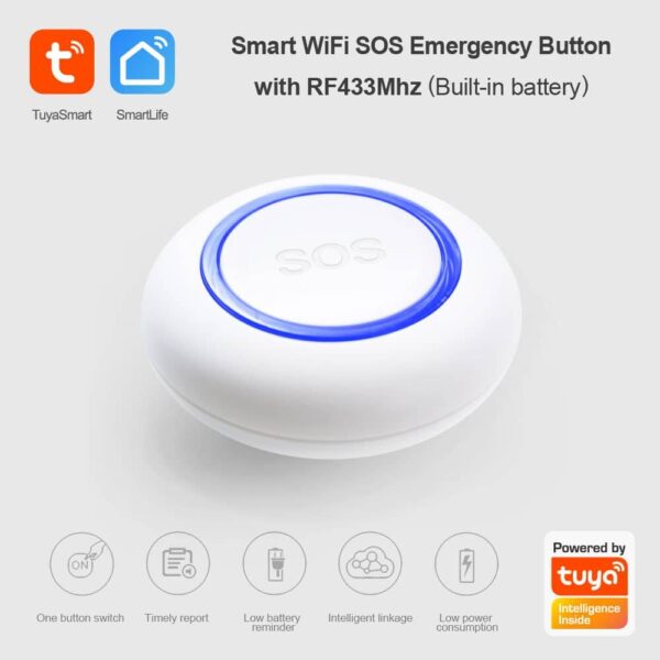 Botón emergencia RF WiFi Tuya Smart - Imagen 2