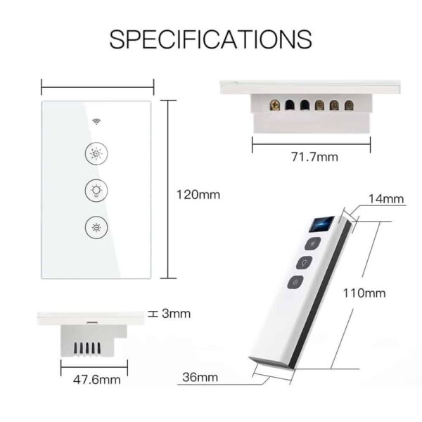 Interruptor de pared dimmer WiFi Tuya Smart - Imagen 13
