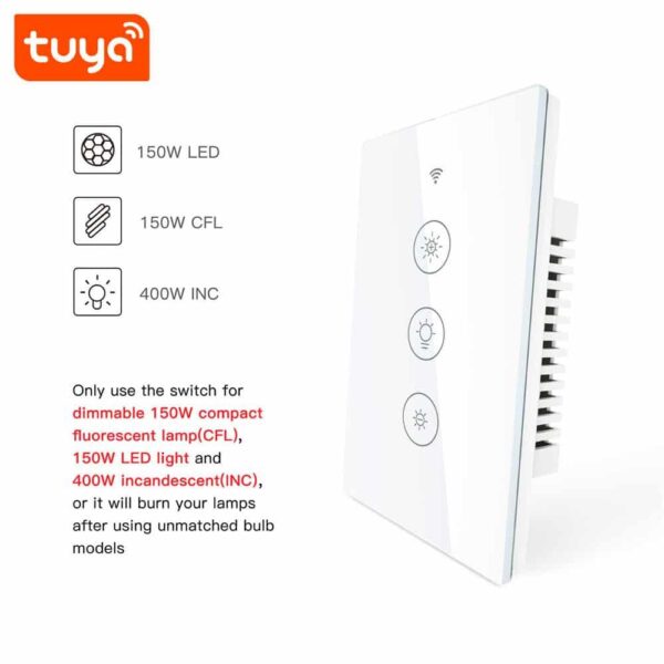 Interruptor de pared dimmer WiFi Tuya Smart - Imagen 6