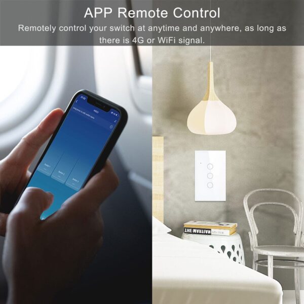 Interruptor de pared triple botón WiFi Tuya Smart - Imagen 7